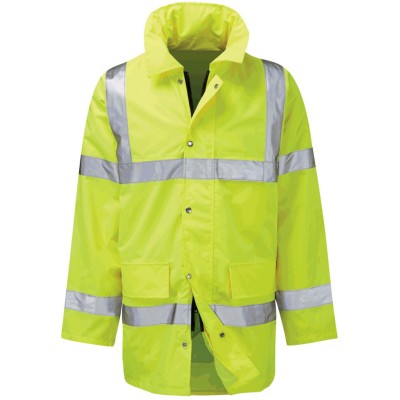 Silverline Hi-Vis Waterproof Lined Work Jacket Extra Large XL 633566
