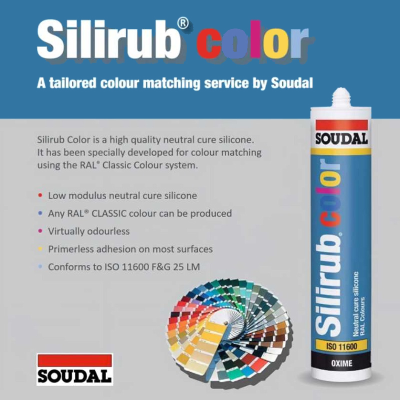 Light Grey Colour Silicone Sealant Soudal 310ml RAL 7035 Indoor & Outdoor  use