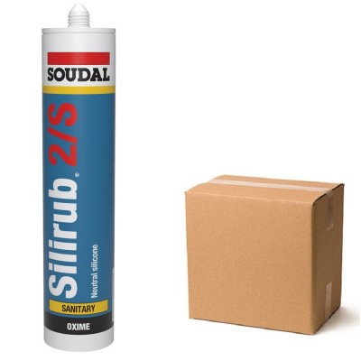 Soudal Silirub 2s Neutral Sanitary Bathroom Silicone Sealant Box of 15