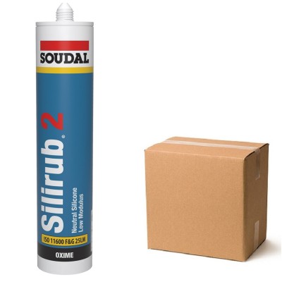 Soudal Silirub 2 Neutral Low Mod Silicone Sealant 24 Colours Box of 15