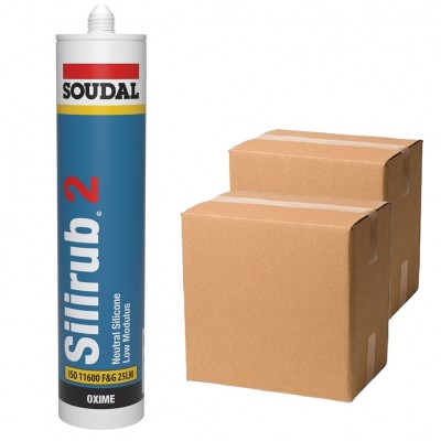 Soudal Silirub 2 Neutral Low Mod Oxime Silicone Sealant Box of 24