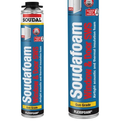 Soudal Soudafoam Window Door SWS Airtight Acoustic Gun Grade Expanding Foam 750ml
