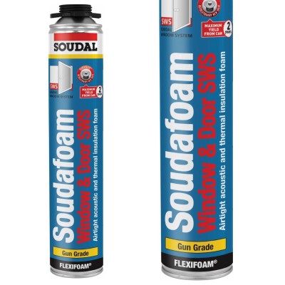 Soudal Soudafoam Window Door SWS Airtight Acoustic Gun Grade Expanding Foam 750ml