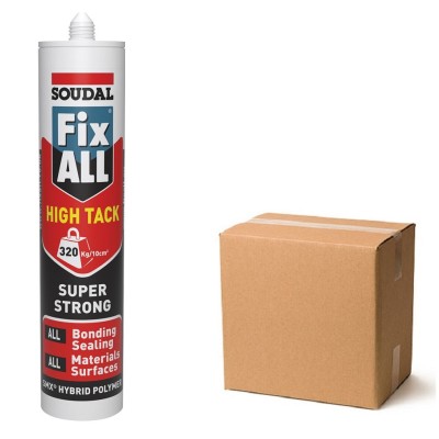 Soudal Fix ALL HIGH TACK Black Super Strong Sealant Adhesive Box of 12