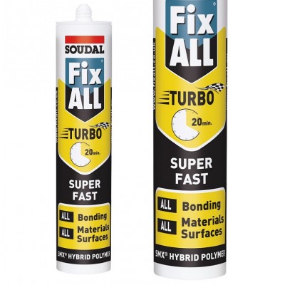Soudal Fix ALL TURBO BLACK Super Fast High Grab Adhesive Sealant