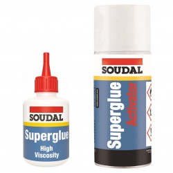 Soudal Mitre Bonding Kit Superglue 100g Activator 400ml Large 130623