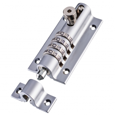 Squires Combi 4 Recodeable Combination Locking Door Bolt Chrome