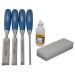 Stanley 0-16-130 Wood Chisel Set 5002 inc Sharpening Stone and Oil STA016130