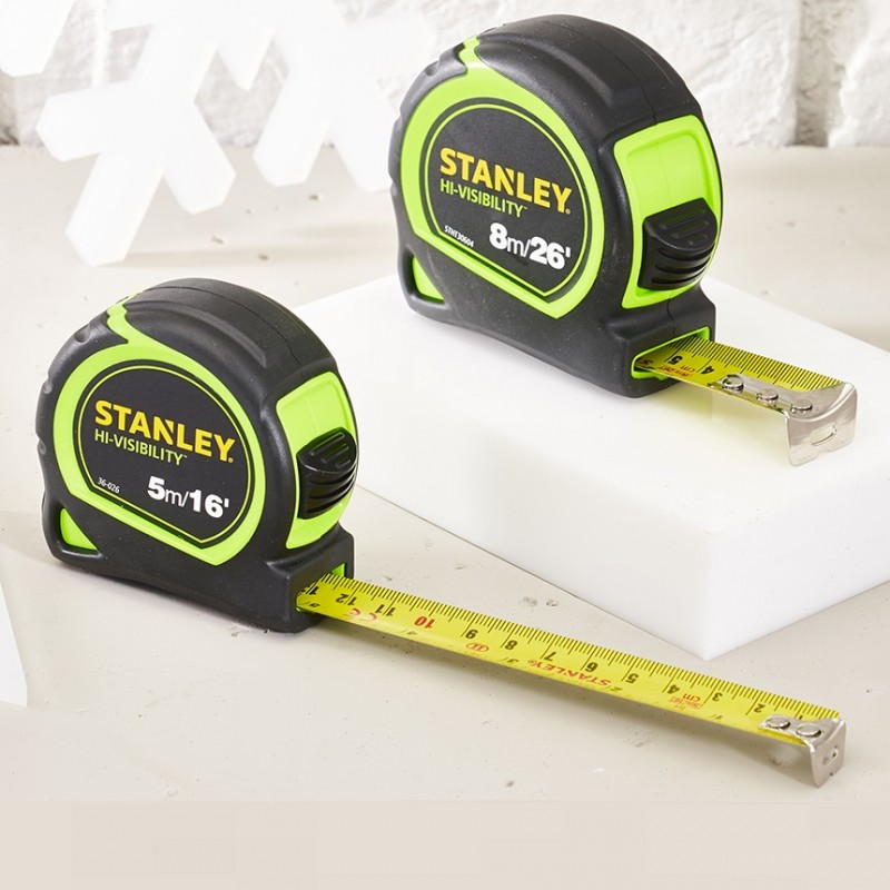 Stanley Hi Vis 5 Meter Pocket Tape Measure Green XMS23TAPE5 Sealants
