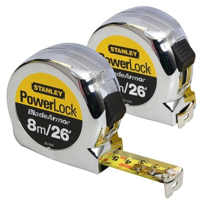 Stanley Powerlock 8m Mylar Tape Measure 26ft 0-33-526