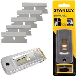 Stanley 28-500 Window Cleaning Retractable Glass Scraper inc 5 Blades STA028500