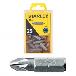 Stanley Screwdriver Pozi Driv Bits PZ2 25mm 1-68-949 Box of 25