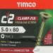 Timco C2 Clamp Fix Premium Torx Wood Screw 5.0 80mm 50080C2CTUB