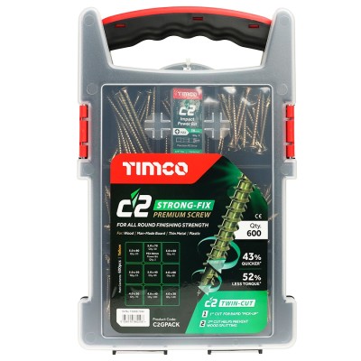 Timco C2 Strong Fix Premium Multi Use Pozi Screw 600 Pack C2GPACK