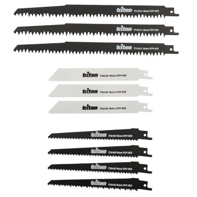 Triton Recip Saw Blade 10pc Wood Metal Mixed Set 465874