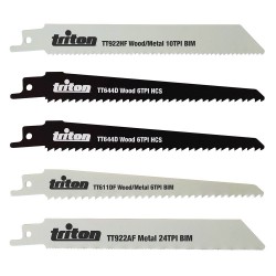 Triton Recip Wood Metal Reciprocating Saw Blade 5pc Set 954242