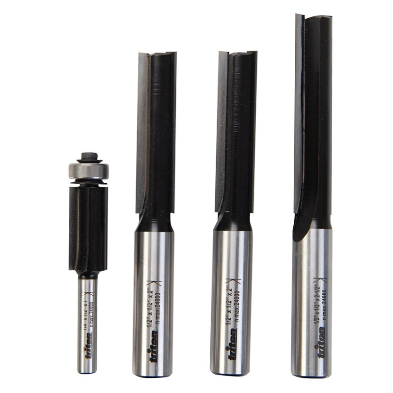 Triton Kitchen Worktop Fitters Router Bit 4pc Set 1/2" 1/4" 351943 Sealants and Tools Direct