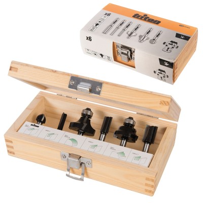 Triton Router Bit Kit 1/4" 6 Piece Premium Set 354824