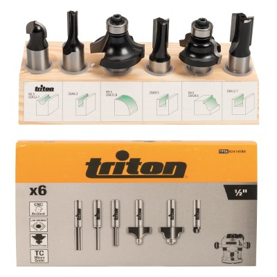 Triton Router Bit Kit 1/2" 6 Piece Premium Set 414040