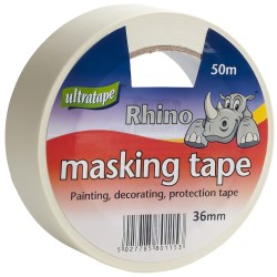 Rhino Ultratape Painters Decorators Craft Masking Tape 18mm x 50m