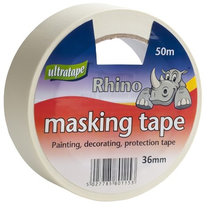 Rhino Ultratape Painters Decorators Craft Masking Tape 36mm x 50m