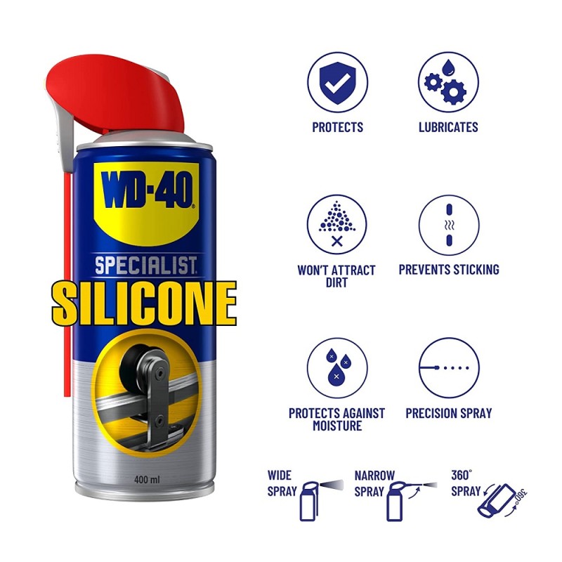 WD-40 Specialist Silicone Lubricant Water Resistant Multi Surface Quick Dry 11oz Spray, 6-Pack, Size: 11 fl oz 300012