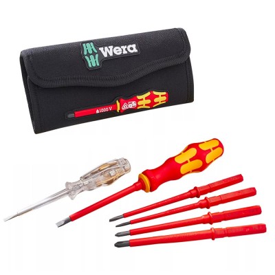 Wera Electrical VDE Interchangeable Blade Screwdriver Set in Lovely Storage Case 