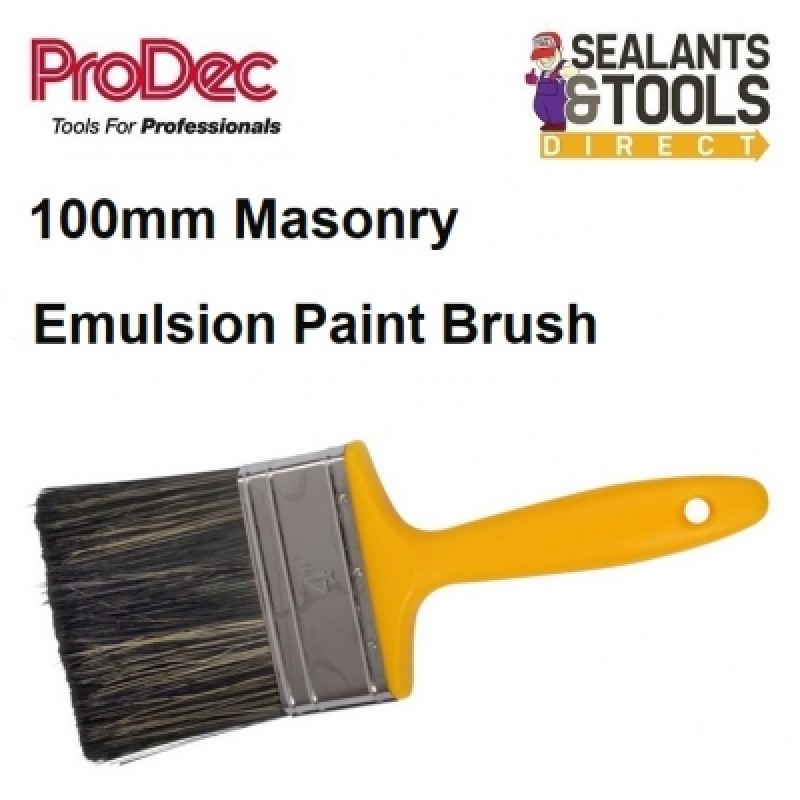 Prodec 4 inch 100mm Masonry Emulsion Paint Brush PR4GY Sealants and