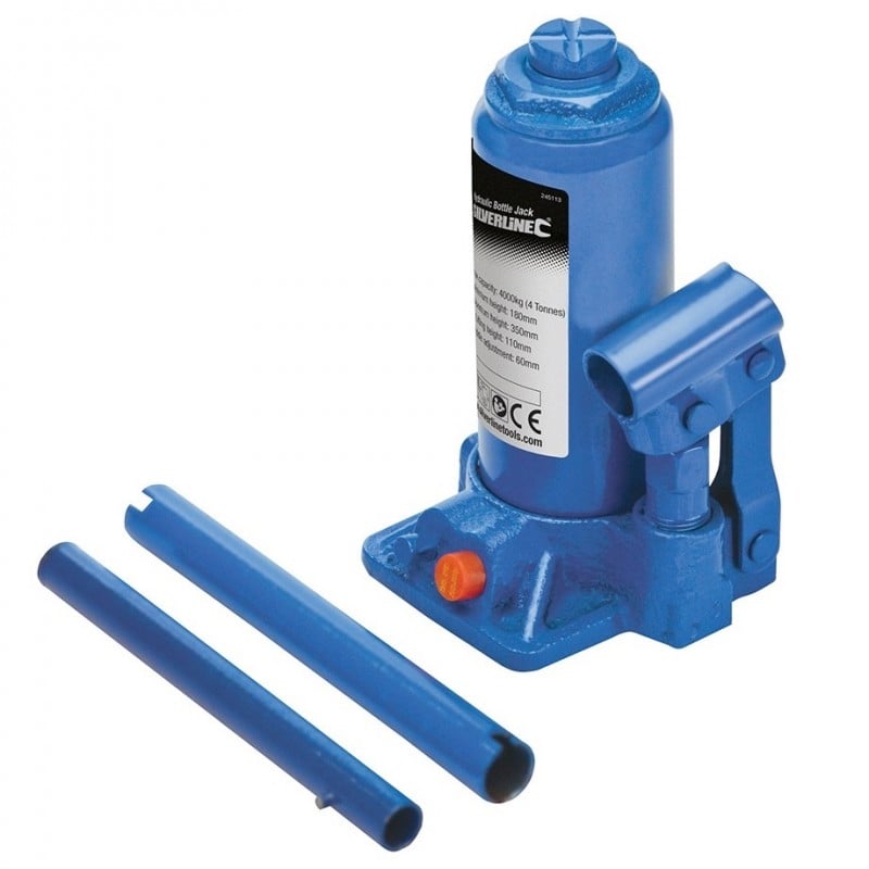 Silverline Vehicle Car Bottle Jack 4 Ton 245113 Sealants and Tools Direct