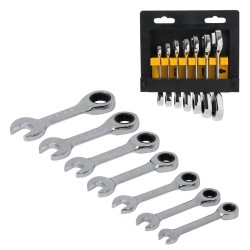 Silverline Stubby Short Combination Spanner Wrench Set 10pce 10-19mm 