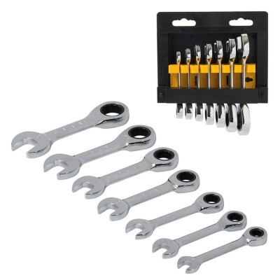 Silverline Stubby Ratchet Spanner 7pc Set 199916