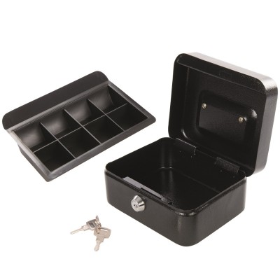 Silverline Key Metal Cash Money & Valuables Lockable Box 795764