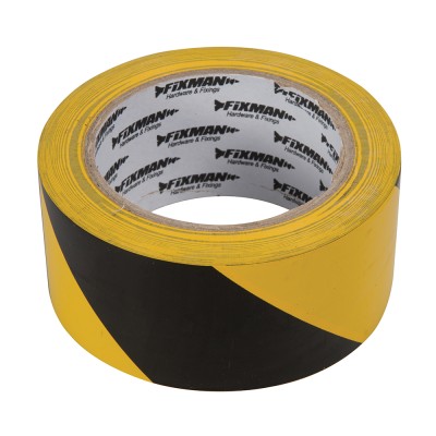 Fixman Hazard Self Adhesive Warning Tape Yellow Black 190195