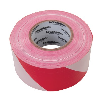 Fixman Red & White Barrier Warning Tape 194216 70mm 500m