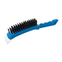 Heavy Duty Five Row Steel Wire Brush With Scraper 245007