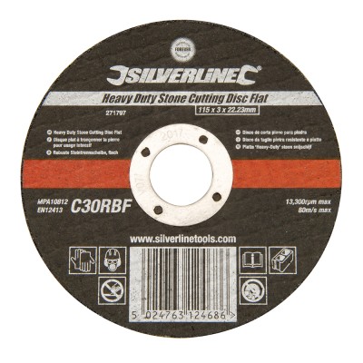 Silverline HD Stone Angle Grinder Cutting Disc - 115mm 271797