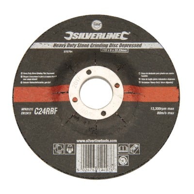 Silverline Angle Grinder Stone Masonry Grinding Disc Depressed 115mm 275794