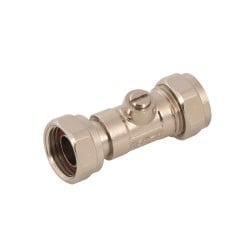 Plumbob Straight Service Valve 1/2 inch Swivel Union 15mm Compression 308901