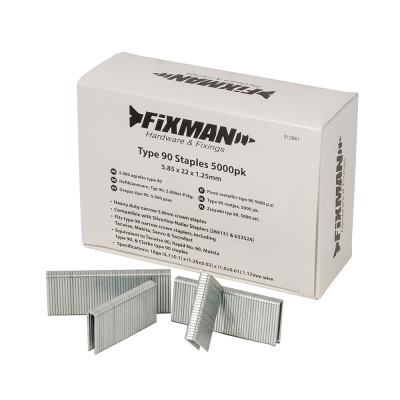 Fixman Type 90 Stapler 22mm Staples 5000 Pack 312861