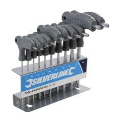 Silverline T Handle Torx Key Set On Rack T9 to T50 328015
