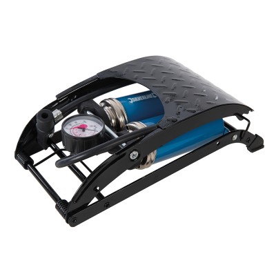 Silverline HD Tyre Double Barrel Foot Pump 470cc 380197
