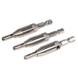 Silverline Self Centering Door Hinge Drill Bits 3pc Set 2mm 2.8mm 3.6mm 380647