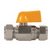 Plumbob Straight Mini Ball Valve yellow Water Gas LPG 10mm 398593