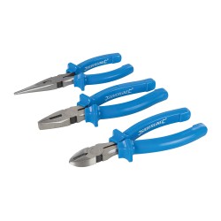 Silverline Side Cutter Combination and Long Nose 3pc Plier Set 427610