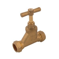 Plumbob Brass Water Stopcock 22mm 485591
