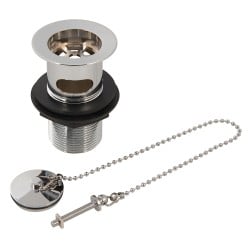 Plumbob Chrome Basin Waste Plug and Chain Slotted 491344