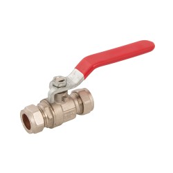Plumbob Straight Red Lever Ball Valve 15mm 534802