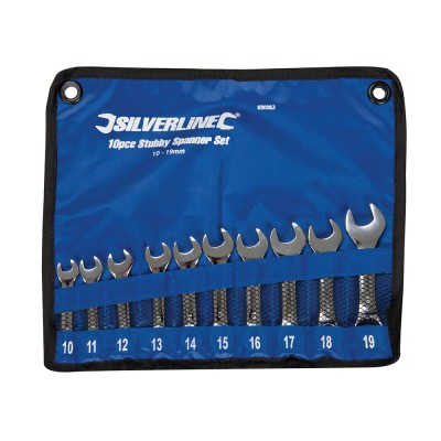 Silverline Stubby Short Combination Spanner Set 10mm to 19mm 630063