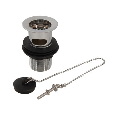 Plumbob Chrome Basin Waste Poly Plug and Chain Slotted 639063