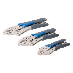 Silverline Locking Pliers Soft Grip Curved Jaws 3pc Set 675268